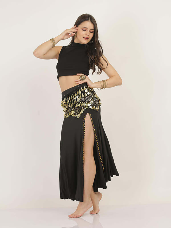 Belly Dance Accessories Hip Scarf Belt With Gold Coin Waist Chain Wrap Pair  with Female Show Belly Dance costume and Adult Dance