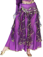 Purple Sequin Belly Dance Skirt