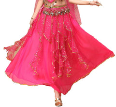 Rose Pink Sequin Belly Dance Skirt