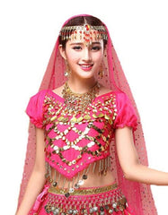 Rose Pink Belly Dance Embellished Top