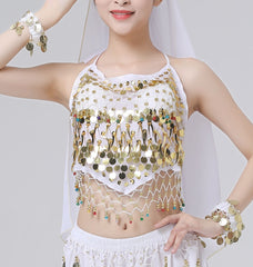 White Belly Dancing Embellished Top