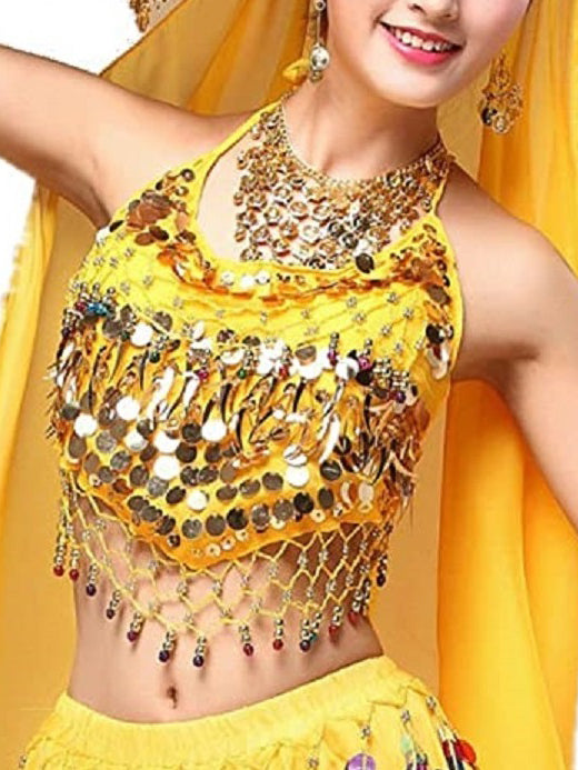 Yellow Belly Dancing Embellished Top