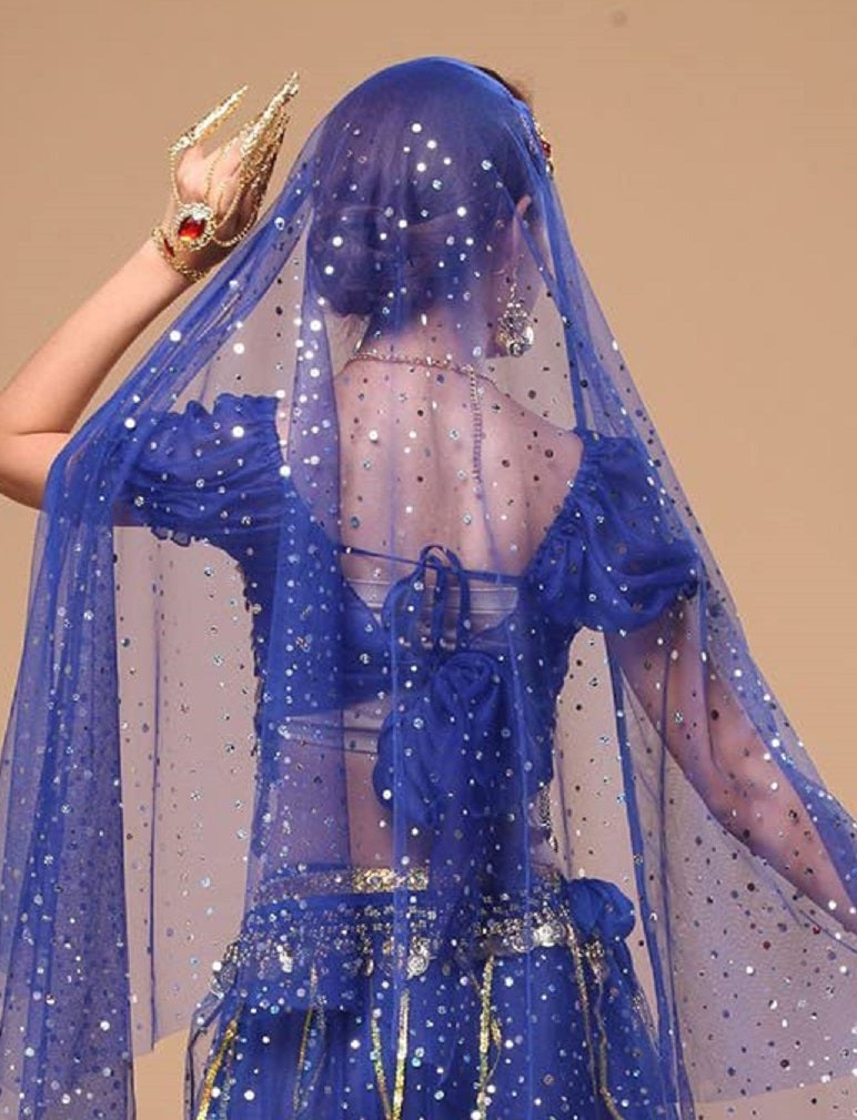 Women Belly Dance Clothes in Blue Color