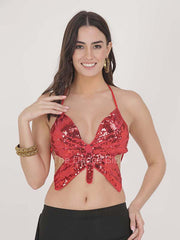 Red Butterfly Belly Dance Tops