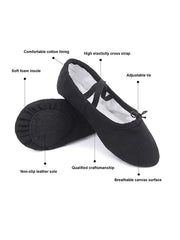 Black Split Sole Ballet Shoes