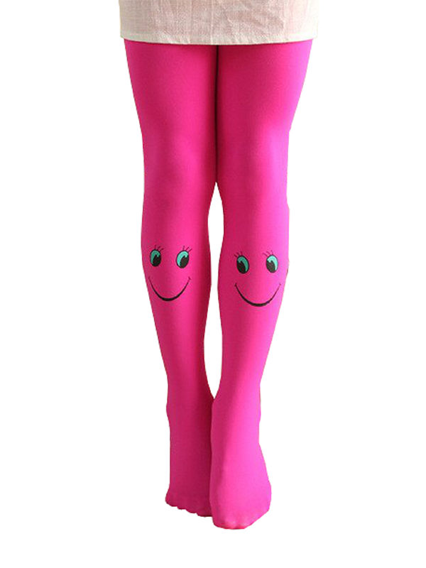 Bright Pink Smiley Face Ballet Stockings