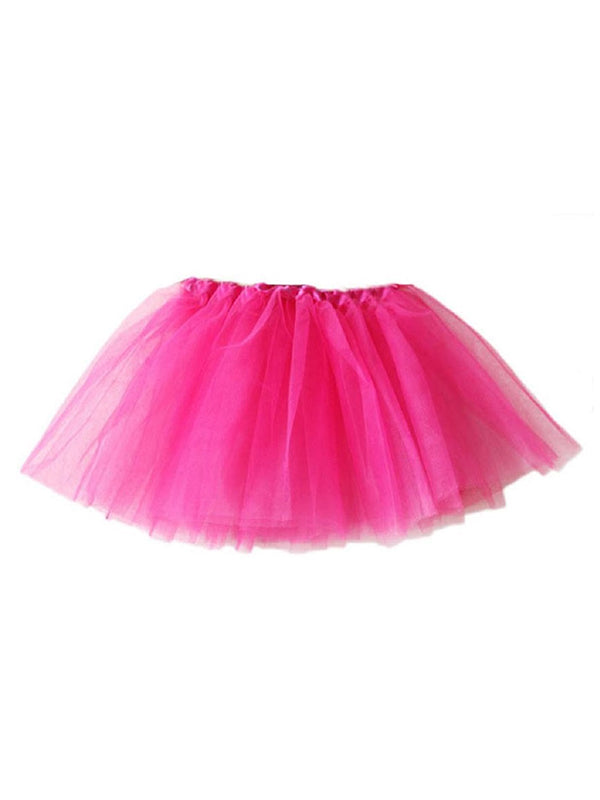 3 Layered Bright Pink Ballet Tutu Skirt for 3-8 Years Kids