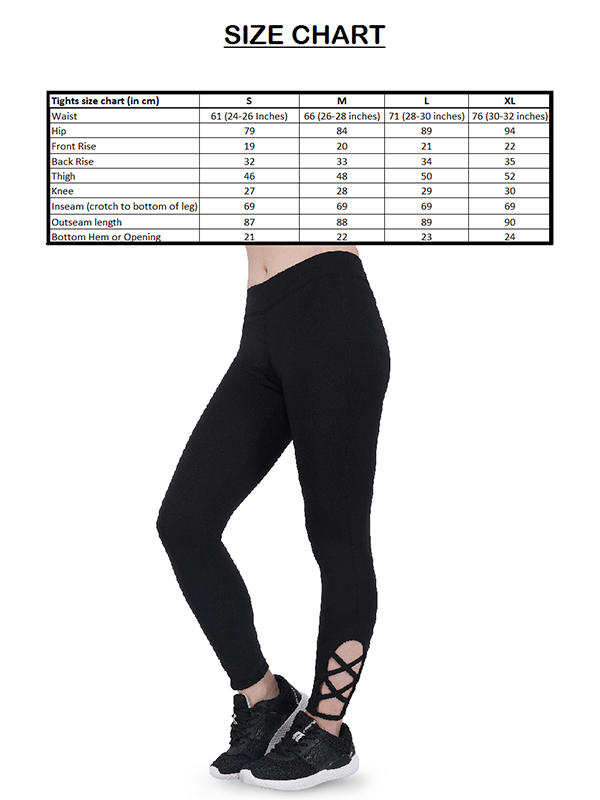 Women Black Spandex Criss Cross Tights for Gym Fitness Yoga and