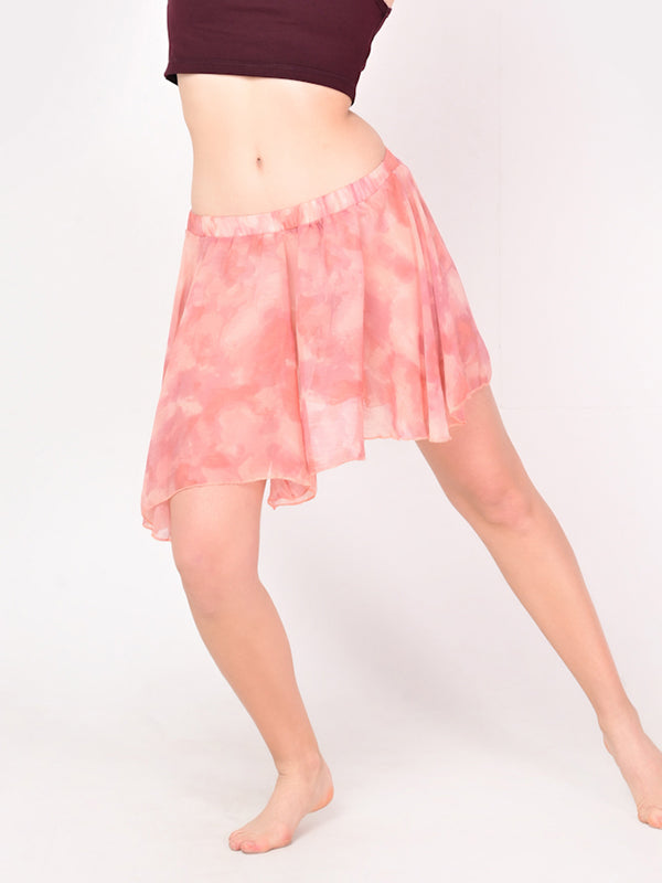 Peach Tie Dye Mini Skirt