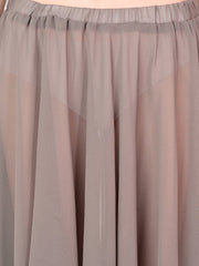 Coffee Stylish Flowy Sheer Midi Skirt