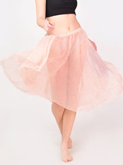 Peach Print Midi Skirt For Women