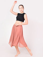 Terracotta Chiffon Midi Skirt