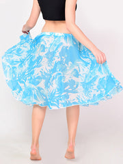 Sky Blue Splash Knee Length Skirt Dance Costume