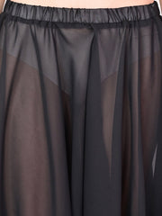 Chiffon Flowy Sheer Skirt in Black Color