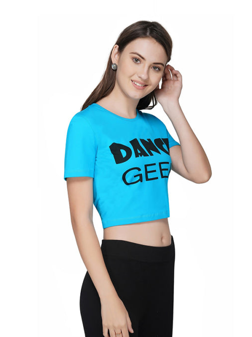 Blue Dance Geek Women Crop Top
