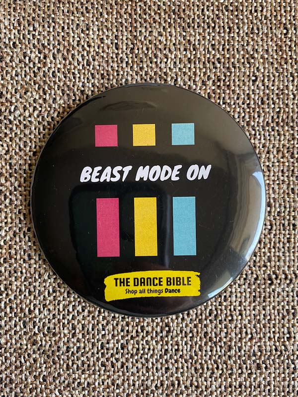 Black Beast Mode On Print Metal Pin Badge