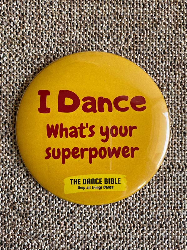 Yellow Dance Superpower Print Metal Pin Badge