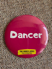 Pink Dancer Print Metal Pin Badge