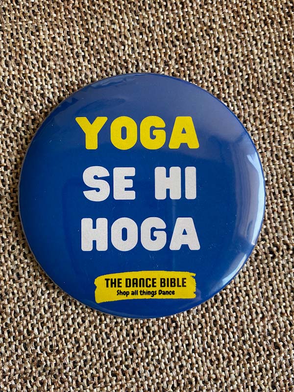 Blue Yoga se hi Hoga Print Metal Pin Badge