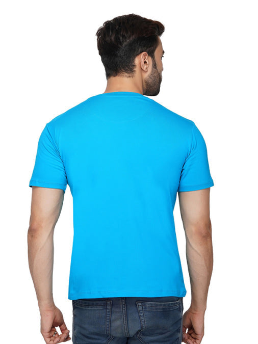 Blue Don't Walk Round Neck T-Shirt For Men