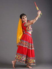 Red Gujarati Garba Dance Costume
