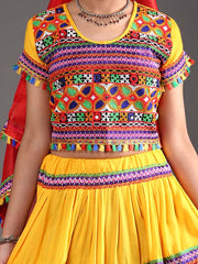 Yellow Garba Dress For Girls