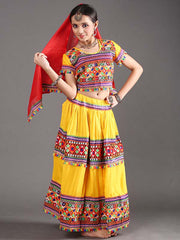 Yellow Traditional Gujarati Dance Costume