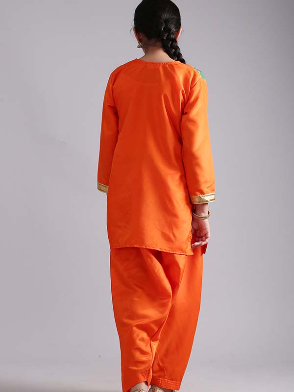 Orange Punjabi Gidda Dress