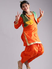 Orange Punjabi Bhangra Gidda Dance Constume
