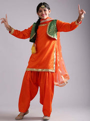 Orange Bhangra Gidda Dance Dress