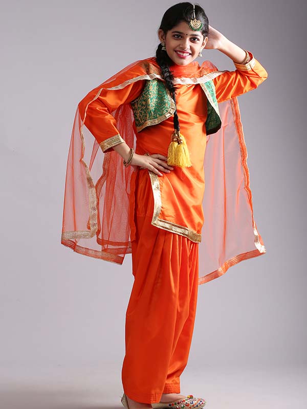 Orange Gidda Dance Costume