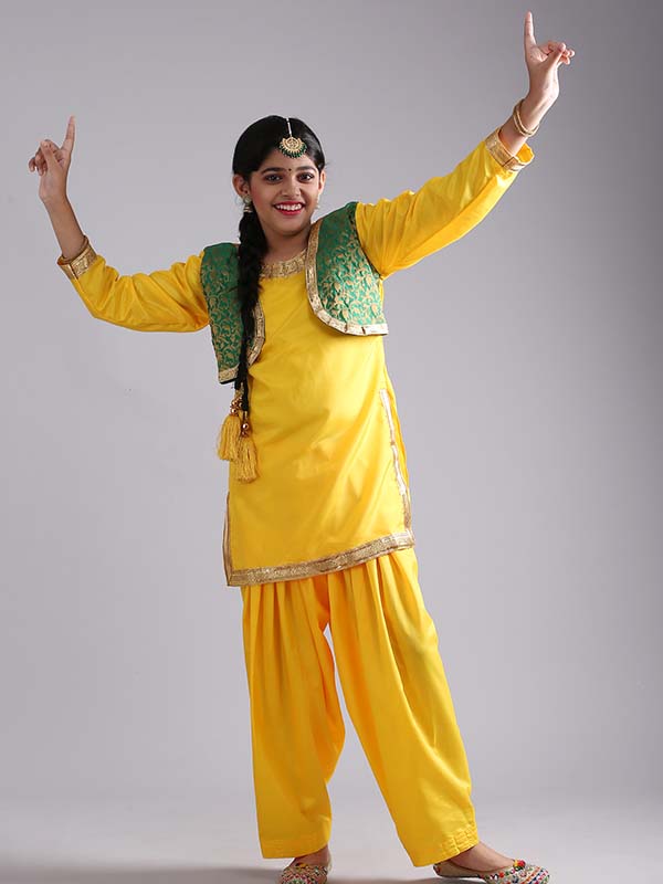 Yellow Traditional Giddha Dress