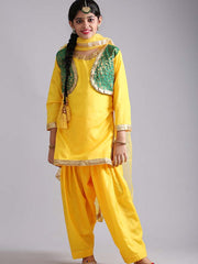 Yellow Punjabi Bhangra Gidda Dance Constume
