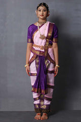 Pink and Purple Bharatanatyam Dance Costume