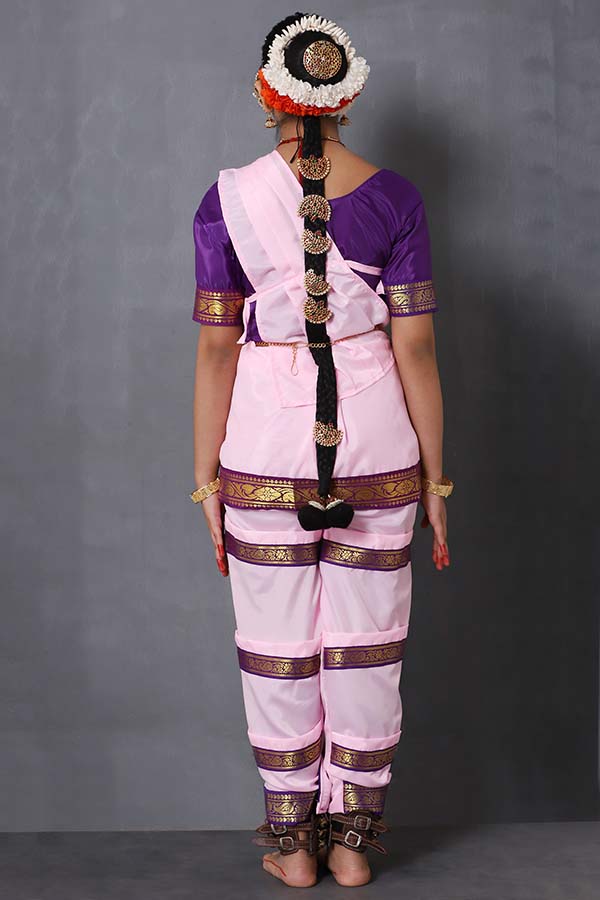 Pink and Purple Bharatanatyam Dress for Girls