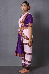 Pink and Purple Bharatanatyam Dance Dress