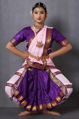 Pink and Purple Bharatanatyam Practice Saree