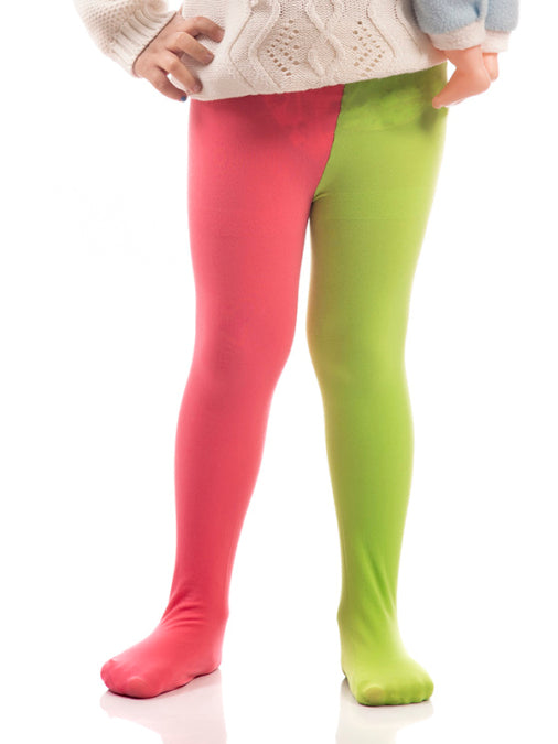 Green-Red Footed Ballet Tights
