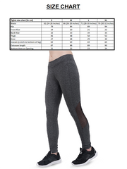 Women Grey Cotton Mesh Tights for Gym Fitness Yoga and Dance