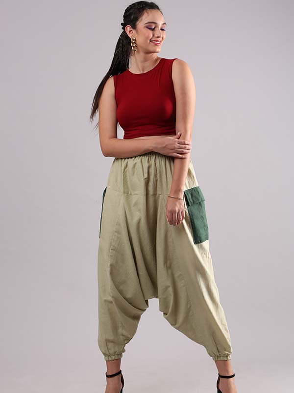 PISTACHIO GREEN BRUSHED LOOSE FIT PANTS WOMEN