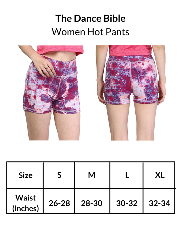 Purple Tie Dye Print Hotpants For Women