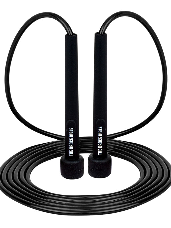 Black Adjustable PVC Thin Skipping Jump Ropes