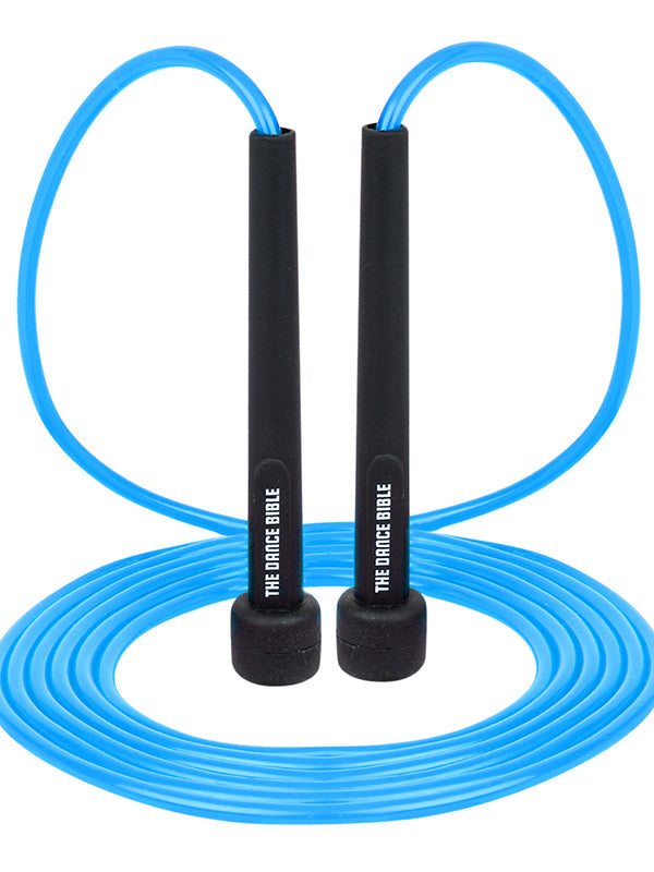 Adjustable PVC Thin Skipping Jump Ropes in Sky Blue Color