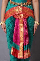 Pink Green Bharatanatyam Costume