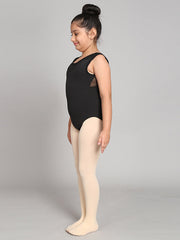 Black Sleeveless Mesh Panel Ballet Dress