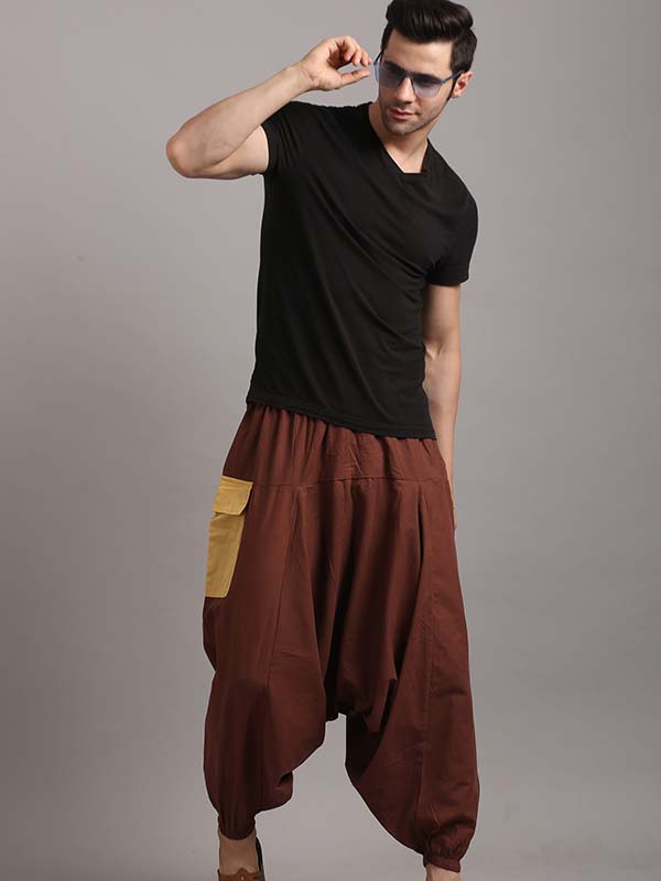 Choco Brown with Yellow Patch Dance Pants