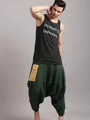 Bottle Green With Yellow Patch Dance Pants