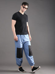 Hip Hop Pants in Light Blue - Black Color