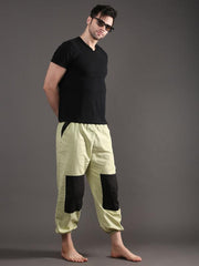 Pista Green - Black Track Pants For Men
