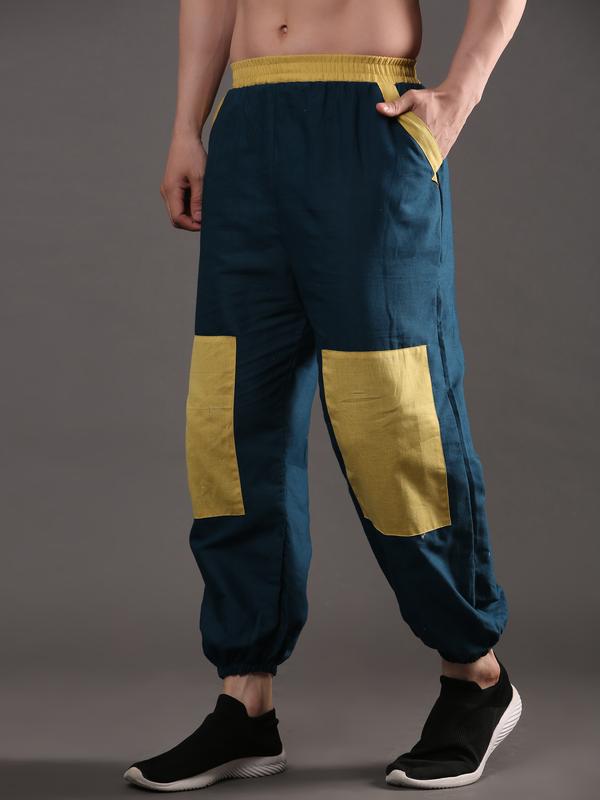Dance Lounge Pjyamas in Peacock Blue - Yellow Color